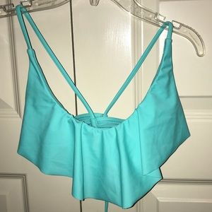 Flounce & Strappy Back Bikini Top